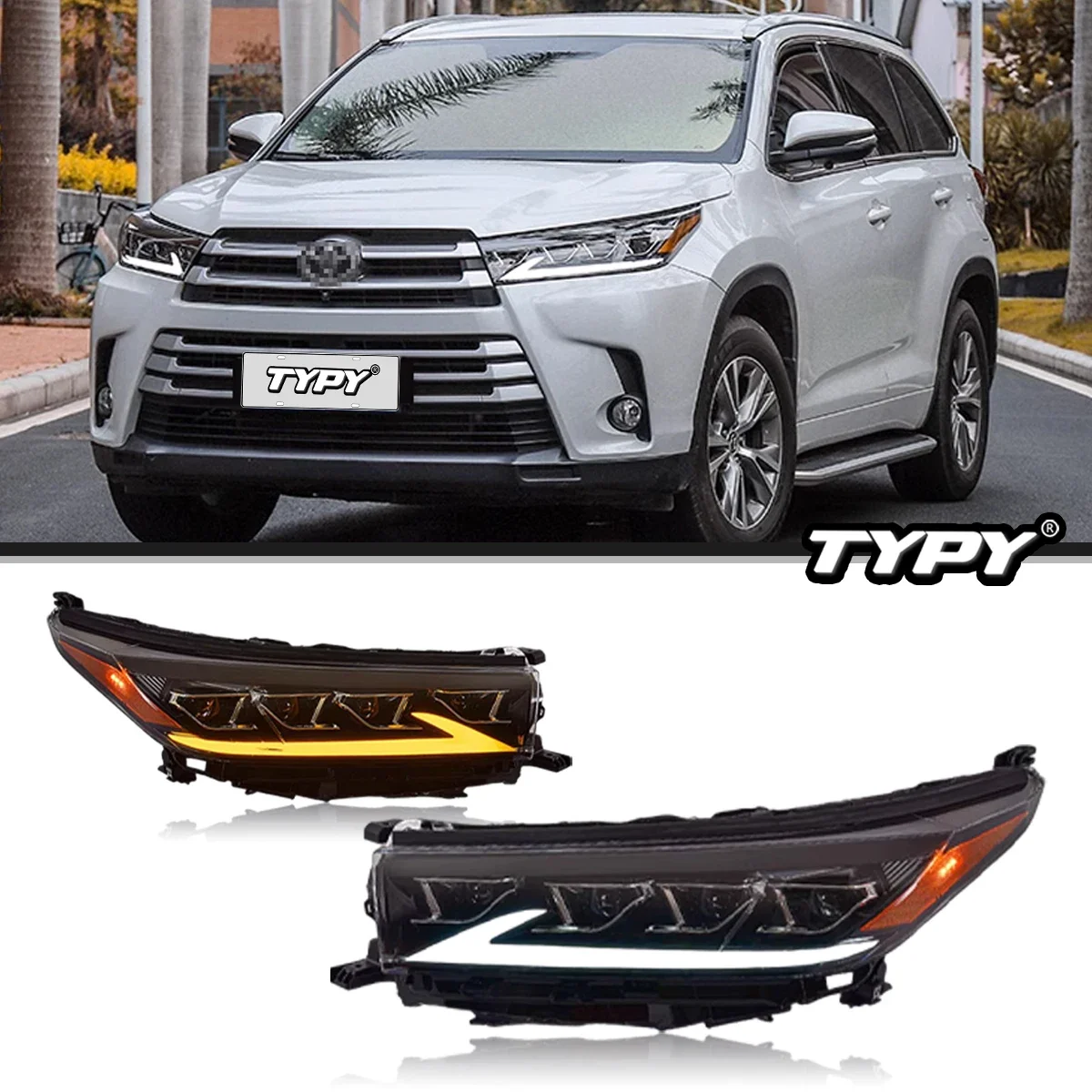 

TYPY Car Headlights For Toyota Highlander 2018-2021 LED Car Lamps Daytime Running Lights Dynamic Turn Signals Car Accessories
