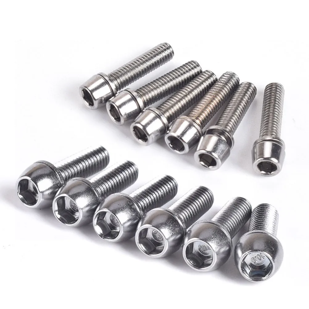 6pcs/set Bicycle Handlebar Screws M5 M6 High-precision Stainless Steel MTB Bike Handle Bar Stem Riser Screw In Bolts