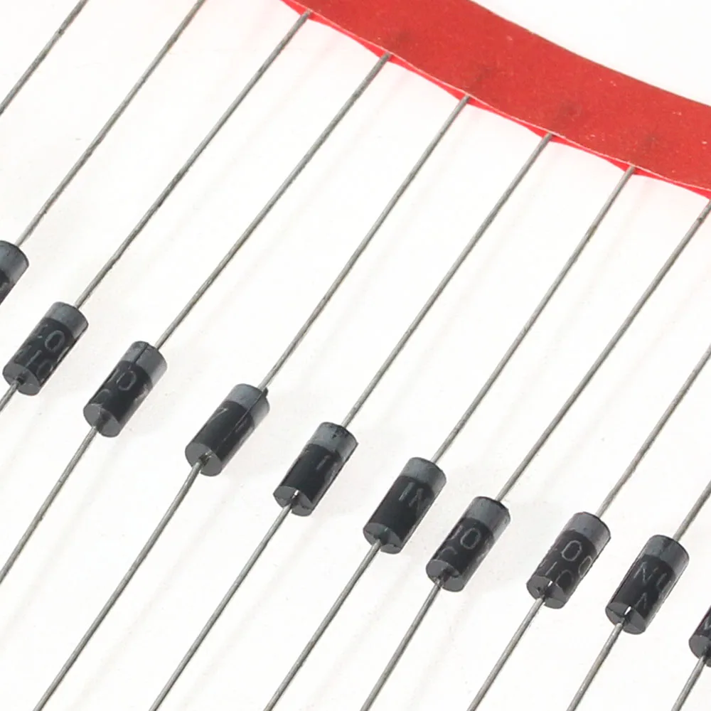 Electronic Component Rectifier Diodes Electrical Rectifier Diodes Electrical Diodes Electrical Component 50/100PCS 1N4007 DIP DO-41 Rectifier Diode 1A 1200V 4007 Schottky Diodes DIY Electronic