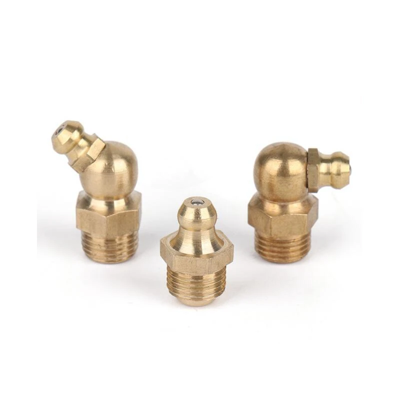 Grease Nipple Fitting Brass Metric Imperial Male Thread Straight Elbow Type Oil Zerk For Grease Gun