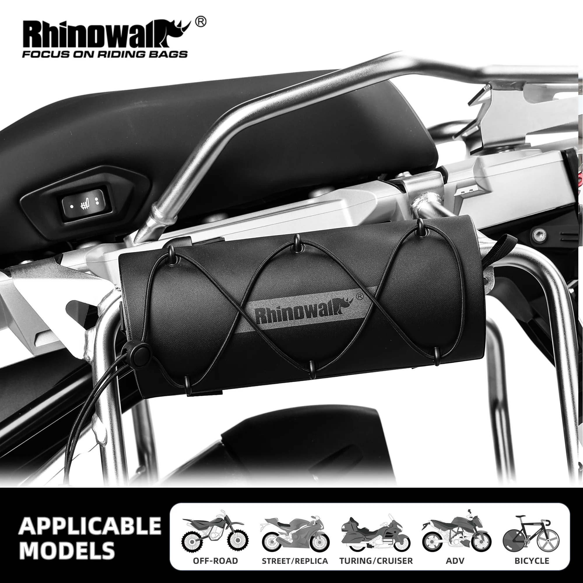 Rhinowalk Motorcycle Side Bag 100Waterproof Motor Crash Bar Bag 1.9L Portable Motorbike