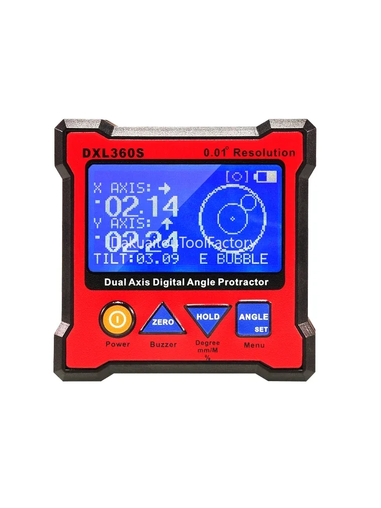 

Level with Magnetic Angle Meter Angle Box High Precision Dual-axis Digital Display Inclinometer DXL360S