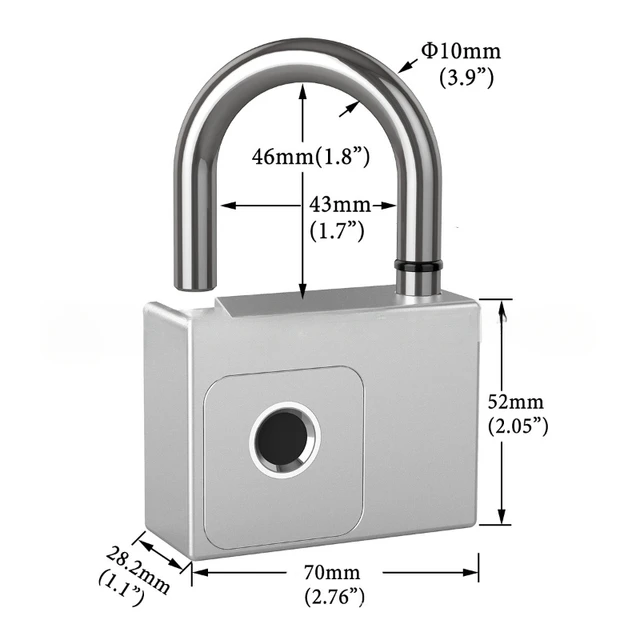Waterproof Tuya APP Remote Smart Padlock Fingerprint Electronic Padlock USB Rechargeable Backup Port With Key Unlock 2