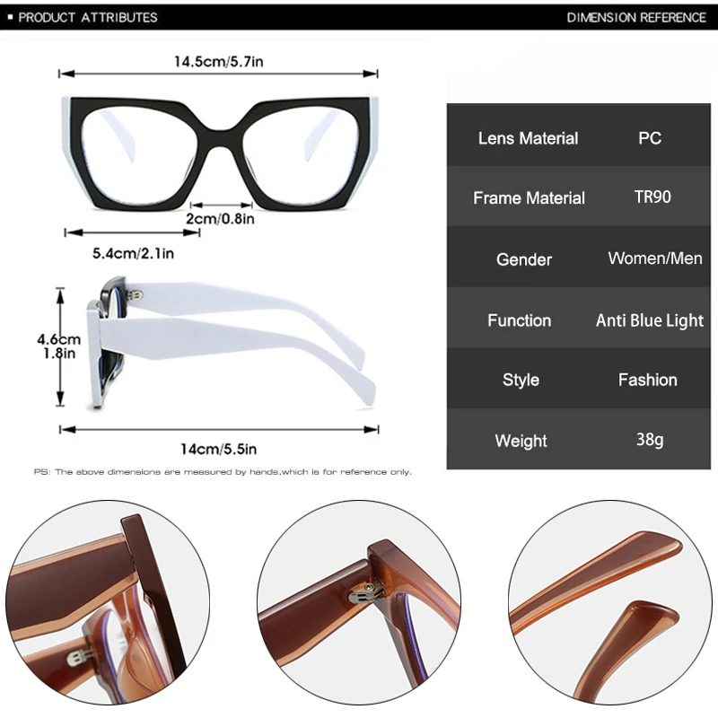 JNPCXI Retro Poligono Cat Eye Occhiali Verdi Fr Donna Moda Doppio Colore Trasparente Anti-Blu Luce Occhiali da Uomo Ottici_voghion.com