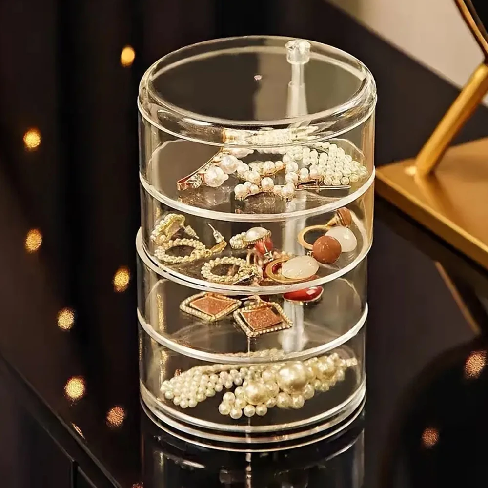 1PC Spinning Jewelry Organizer Organize Earrings Children's Headdress Hair Accessories Organizer Desktop Decoration 5