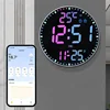 Smart Wifi Colorful LED Large Digital Wall Clock Temperature Date Week Display Dual Alarms Digital Clock 12/24h HomeDecor Remote 6