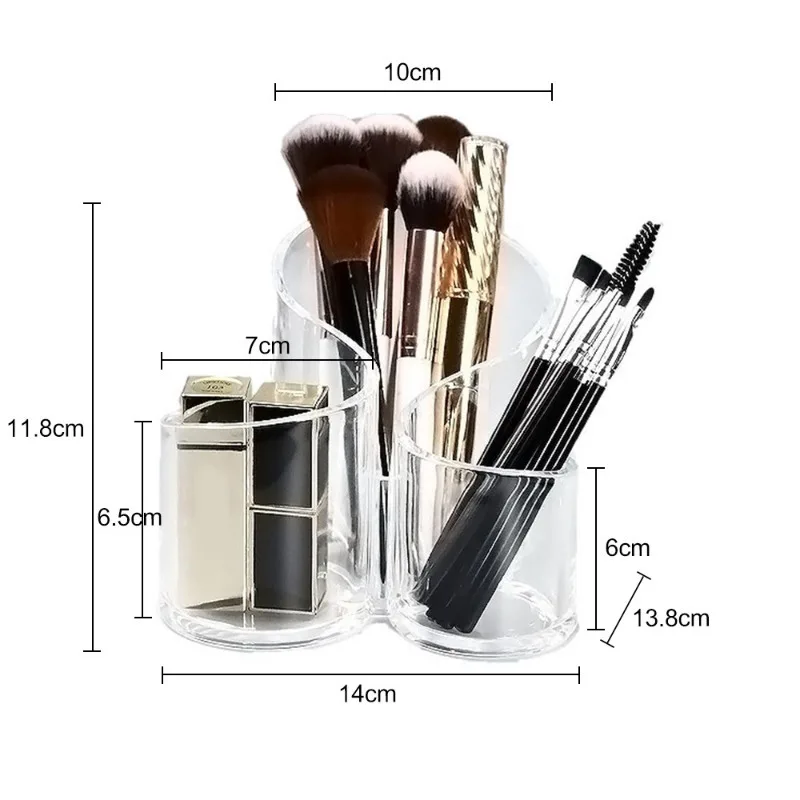 Transparent Cosmetic Makeup Acrylic Makeup Brush Tool Storage Box Case Pen Pencil Holder Table Organizer Tool For Desk makeup organizer makeup storage box cosmetic storage box storage box