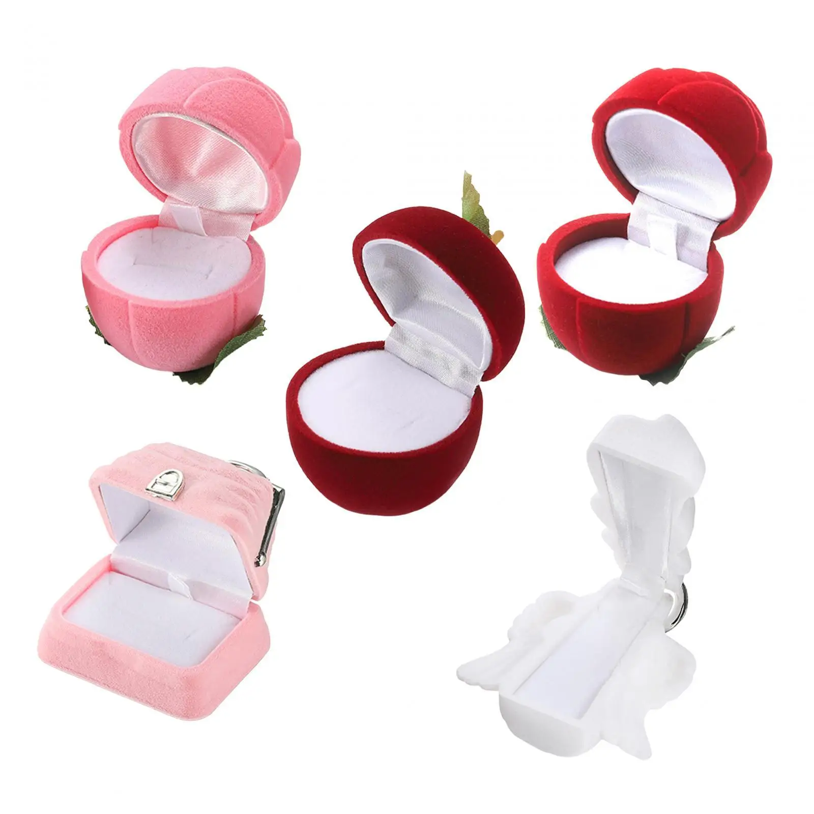 

Single Ring Box Cartoon Velvet Wedding Ring Storage Rings Storage Case Jewelry Storage Box for Valentine's Day Wedding Party