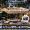 Double Sided Patio Umbrellas - 15ft Solar Lights LED Lighted Outdoor Extra Large Market Table Umbrella with Base Included 1