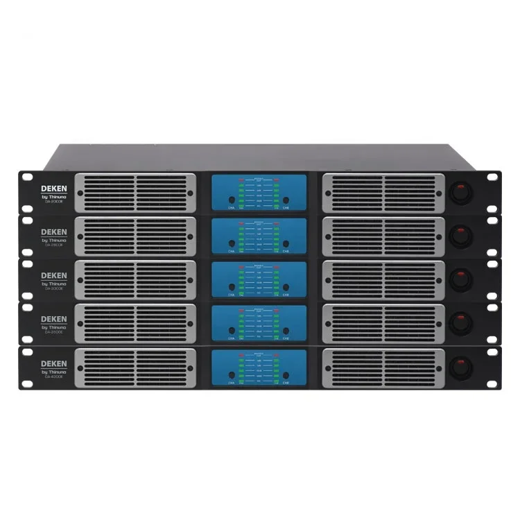 Двухканальный высокопроизводительный профессиональный цифровой усилитель мощности DEKEN DA-E Series, отличные стереоусилители модели 1U