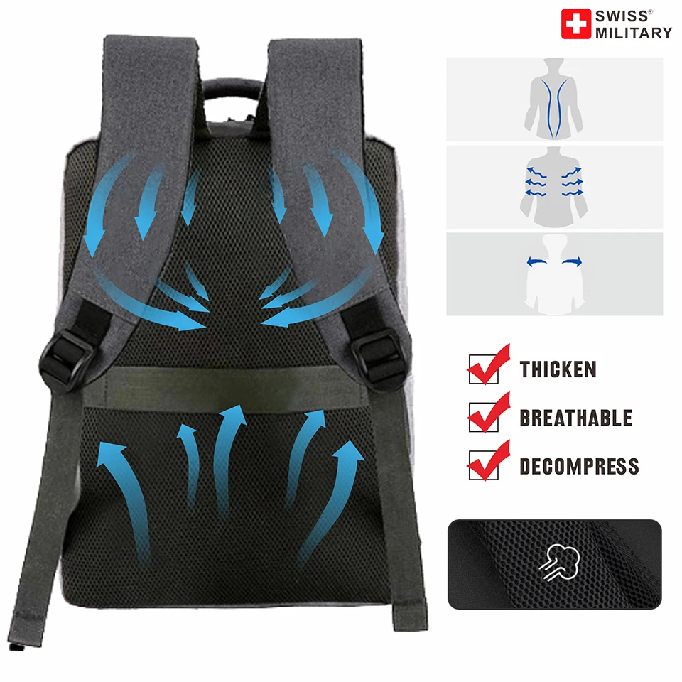 Men's 17 Inch Laptop Backpack Waterproof Multi Pocket Usb Bag Business backpack Minimalist Solid Color Boarding Backpack mochila