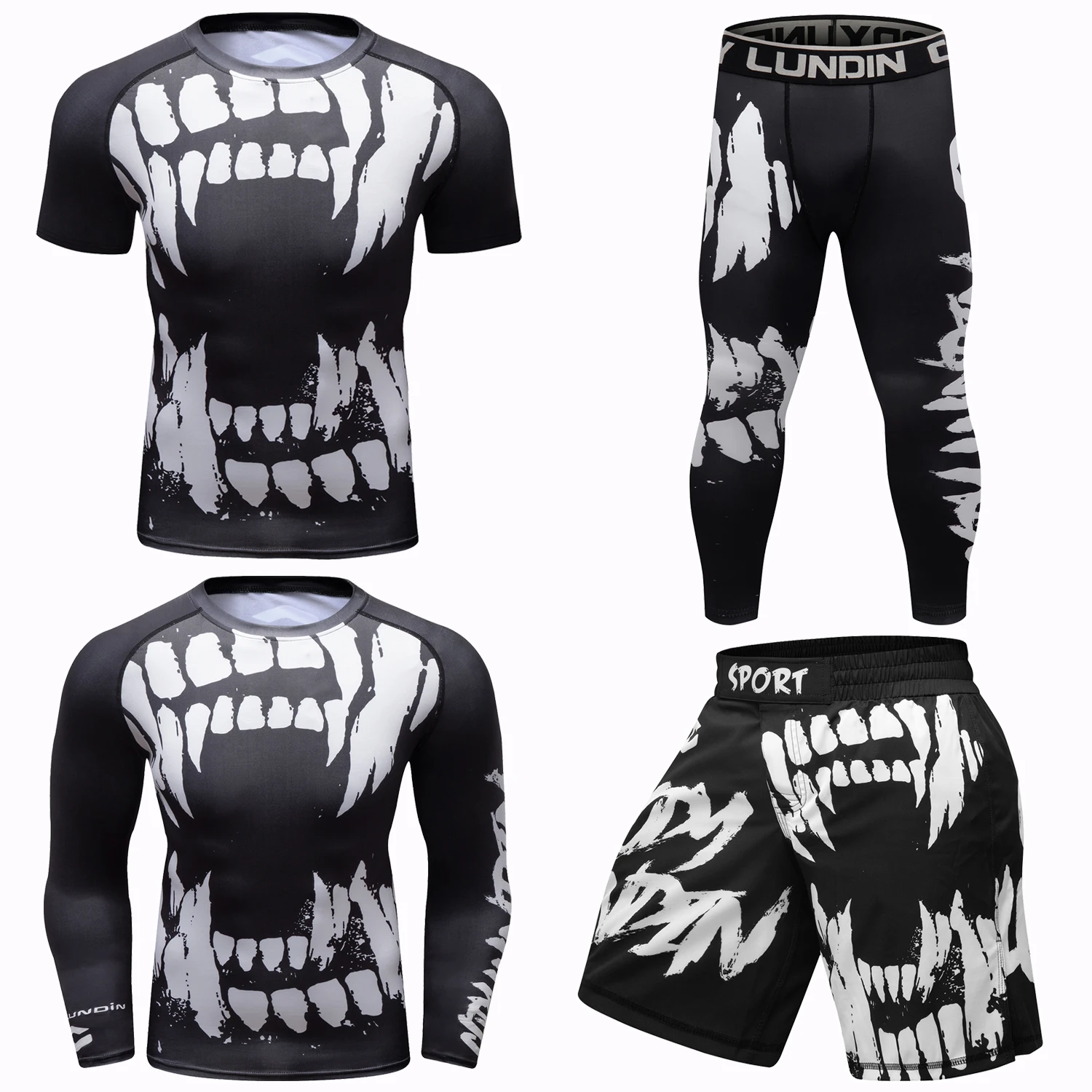 MMA Compression Jiu Jitsu T-Shirt Bjj Rashguard Men kickboxing Sportsuit MMA T-shirt Muay Thai Shorts Boxing Set Rash Guard sports apparel mens t shirt