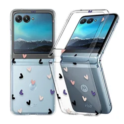 Elegant Floral Transparent Shockproof Bumper Case with Hard PC Back Cover for Razr 60 Ultra (A183)