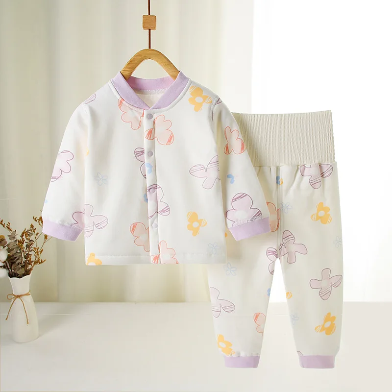 New 2Piece Winter Newborn Girls Clothes Toddler Boy Outfits Cartoon Warm Thick Baby Boutique Clothing Sets Underwear