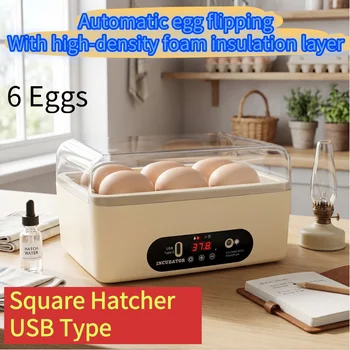 Incubateur entièrement automatique pour œufs de poulets, volailles, incubateur intelligent bionique pour poulets, canards, pigeons, charge USB, thermostatique 24 heures