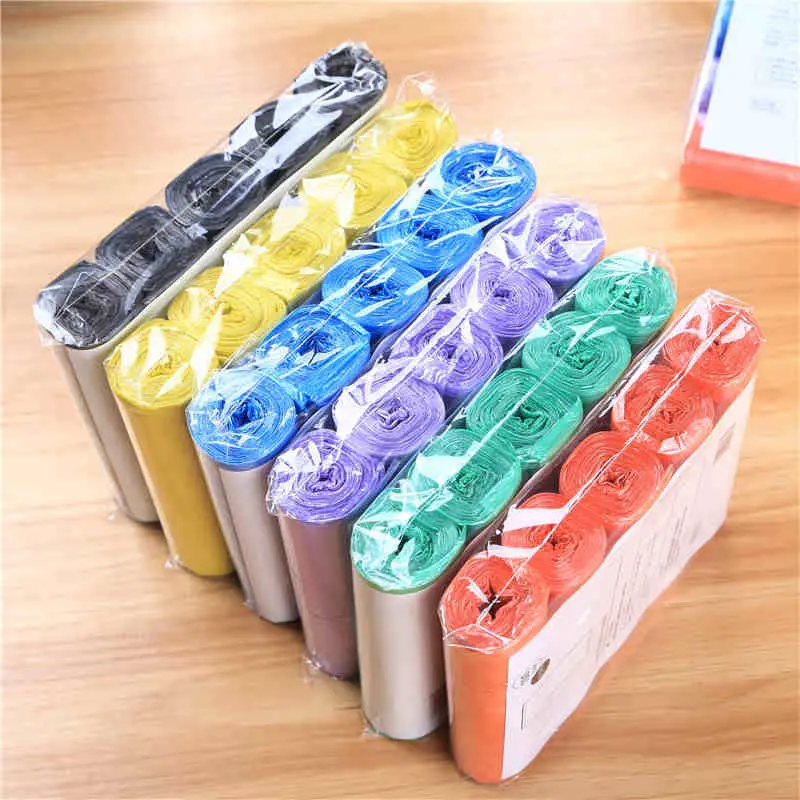 Trash Bags Disposable Trash Bags Garbage Bags 5 Rolls 1 pack 70Pcs Household Disposable Trash Pouch Kitchen Storage Plastic Bags