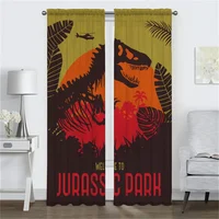 Jurassics Parks Tulle for Bedroom Home Interior Curtains for Living Room Partition Blackout Curtain Halloween Decoration Shades 2