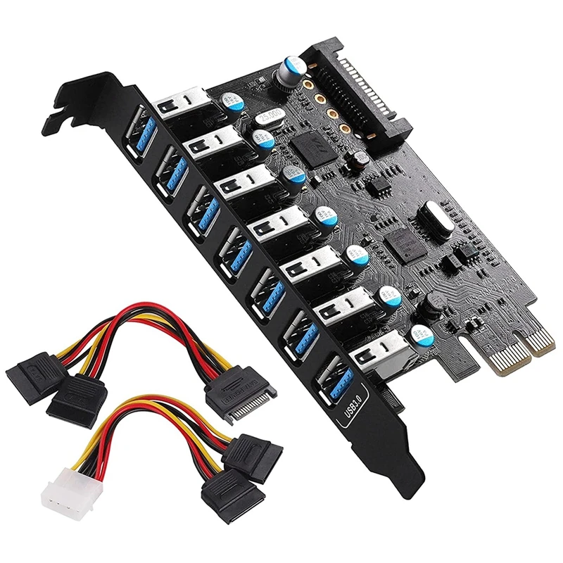 Pcie To Usb 3 0 Expansion Card 7 Ports Usb A Pci Express Internal Usb Port Card Usb Pcie Card Sata Power Connector Add On Cards Aliexpress