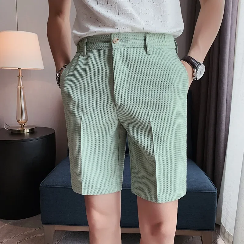 Men's Casual Ice Silk Suit Shorts Lightweight Summer Thin Style Slim Fit Smooths Your Silhouette Men's Short Trousers men pants