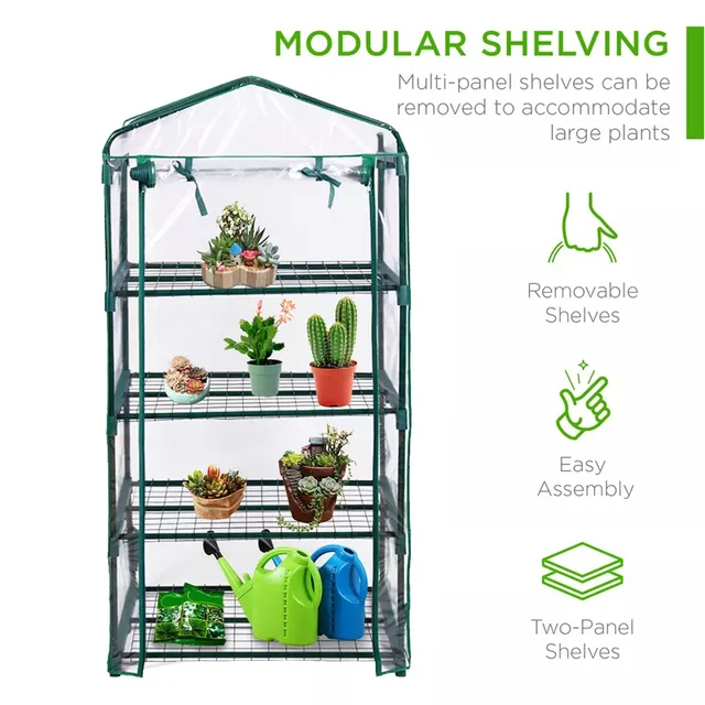 4 Réteg Mini Pvc Borító Üvegházhatású Állványok Hordozható Kerti Ház Kültéri Beltéri Növekedéshez - Image 3