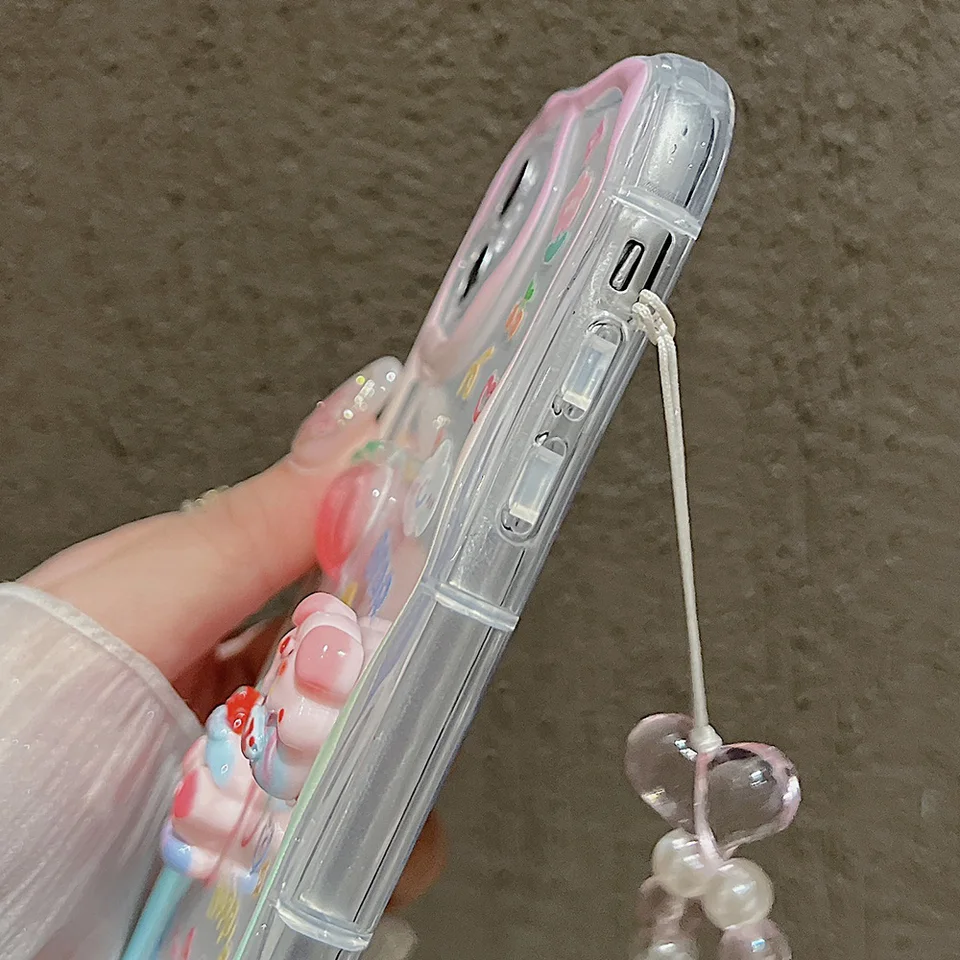 かわいい 3D 豚ブレスレットリストチェーンストラップクリア