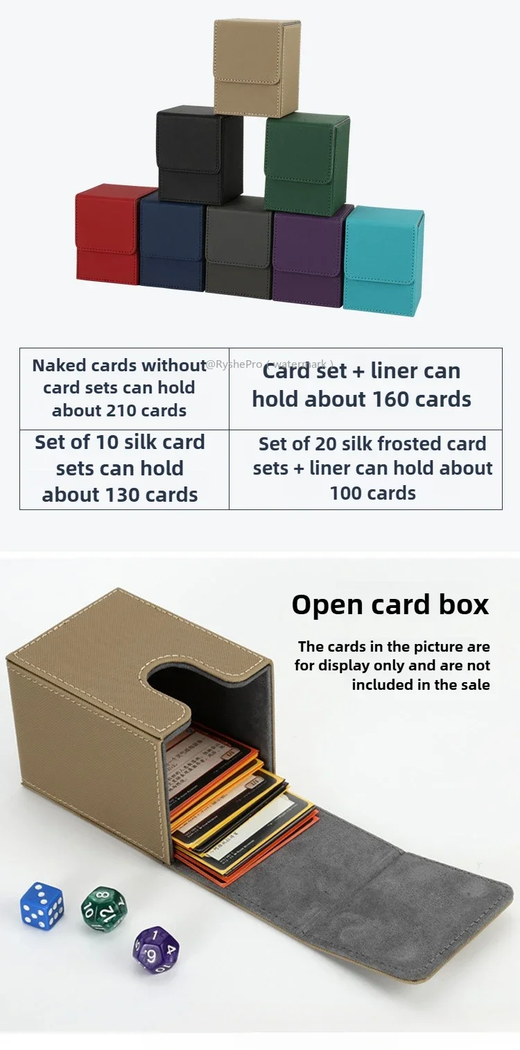 Sammelkarten-Aufbewahrungsbox für 100 + einärmelige Karten mit 2 Trennwänden, Kommandant-Deckbox, kompatibel mit Mtg-Kartenetui – Detail 4