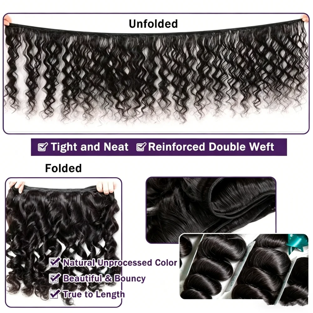 Indian Remy 30 36 40 Inch Loose Wave Bundles Burmese Raw Human Hair Bundles Extensions Unprocessed Water Wave Hair 1 3 4 Bundle 2