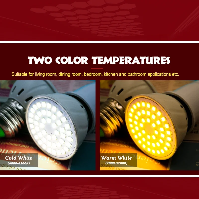 1-10pcs E27 E14 MR16 GU10 Lampada LED 전구 AC 110V 220V Bombillas Led 램프 48 60 80 LED 스포트라이트 2835 SMD Lampara 빛