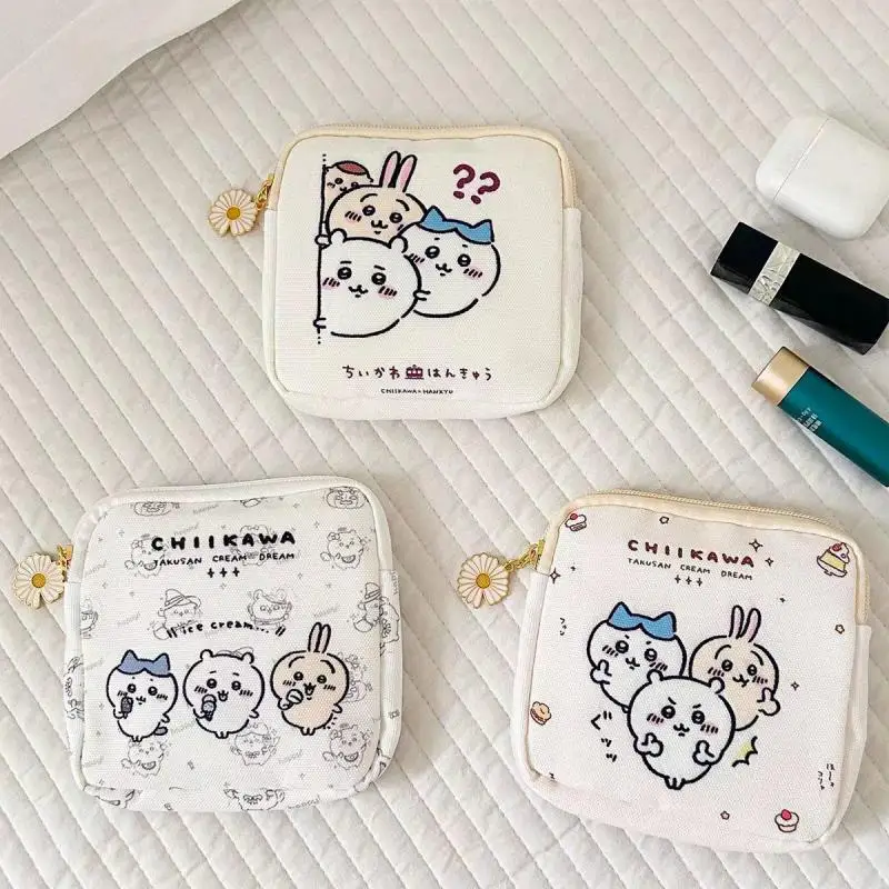 

Новая сумка для хранения гигиенических салфеток Chiikawa, милая миниатюрная милая сумка для ключей с аниме Usagi для студентов, переносная косметичка, сумка для хранения