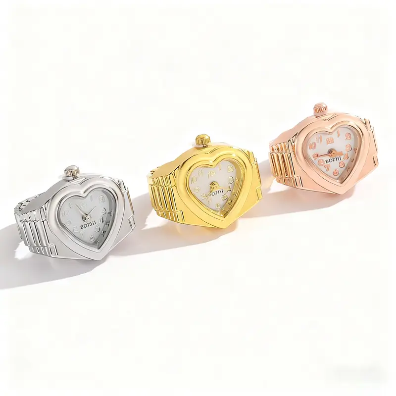 YHTOT Fashion Retro 18K Gold Plated Stainless Steel Mini Finger Watch with Adjustable Elastic Strap Women's Accessories, Festiv - Image 3