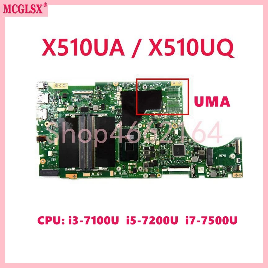Placa-mãe X510uq un i3 i5 i7 para Asus X510u uq Uqr X510ua S510un S510ur X510uf S510ur S510un S510uq - Imagem 6