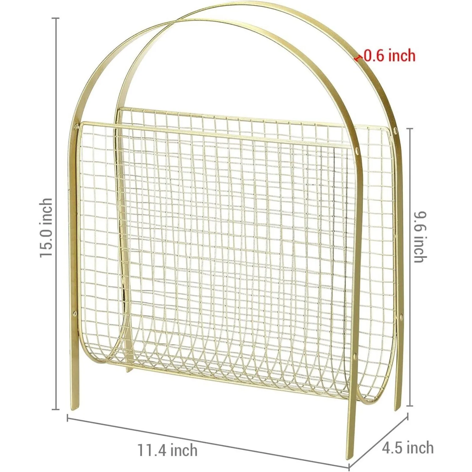 Vintage Gold Metal Mid-Century Sling Design Desktop Magazine Document Organizer United States