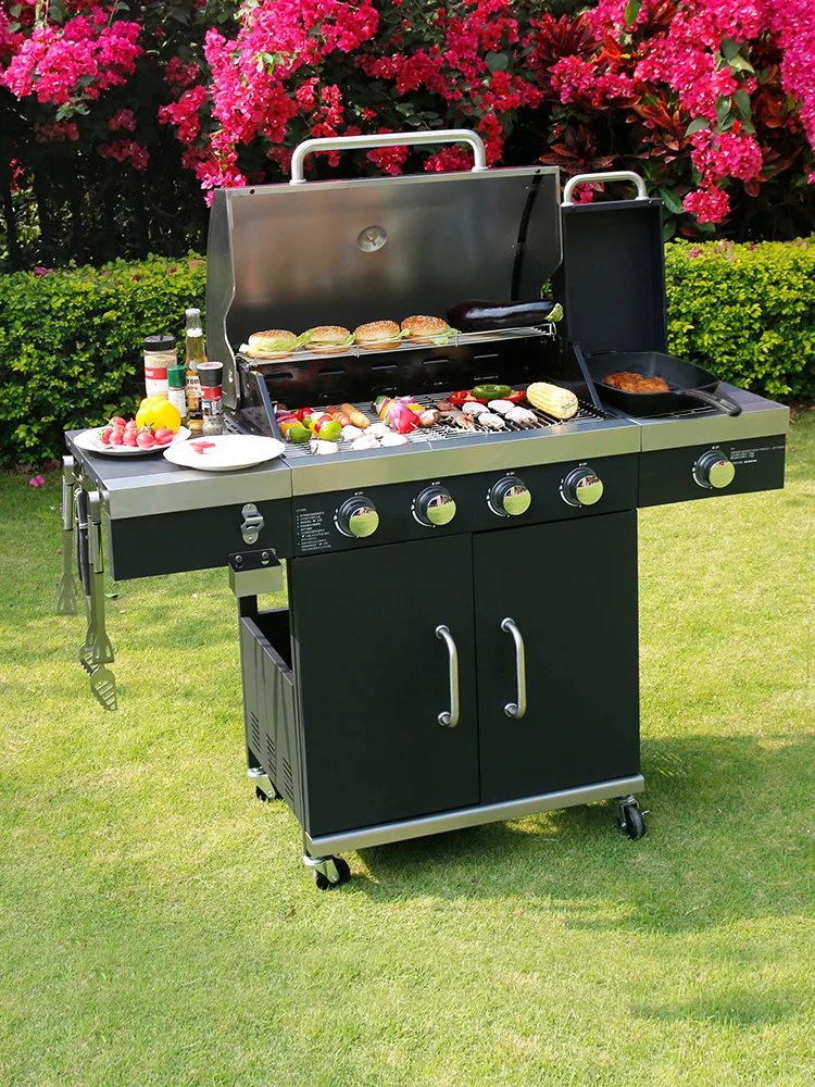 

Le Pair Courtyard Barbecue Villa Large Gas Barbecue Rack American BBQ Smokeless Stew Oven Gas Grill