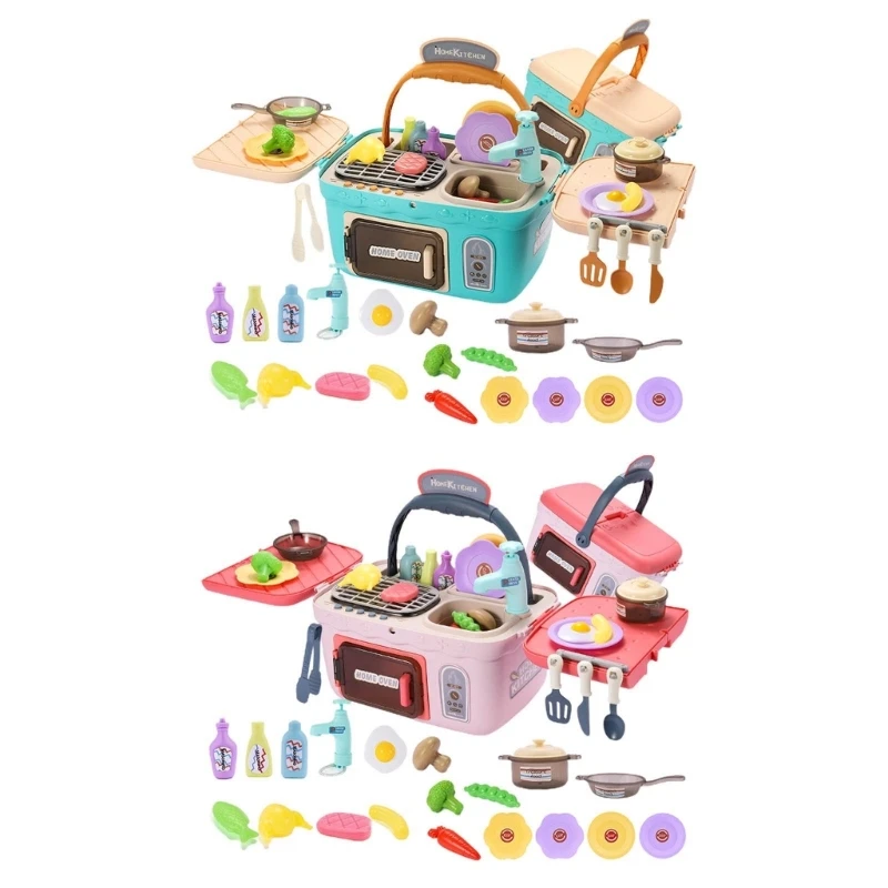 

Boys Girls Educational Music&Light Cooking Utensils Fun Chef Oven Pot Pretend Play Toy Home Kids Kitchen Playset