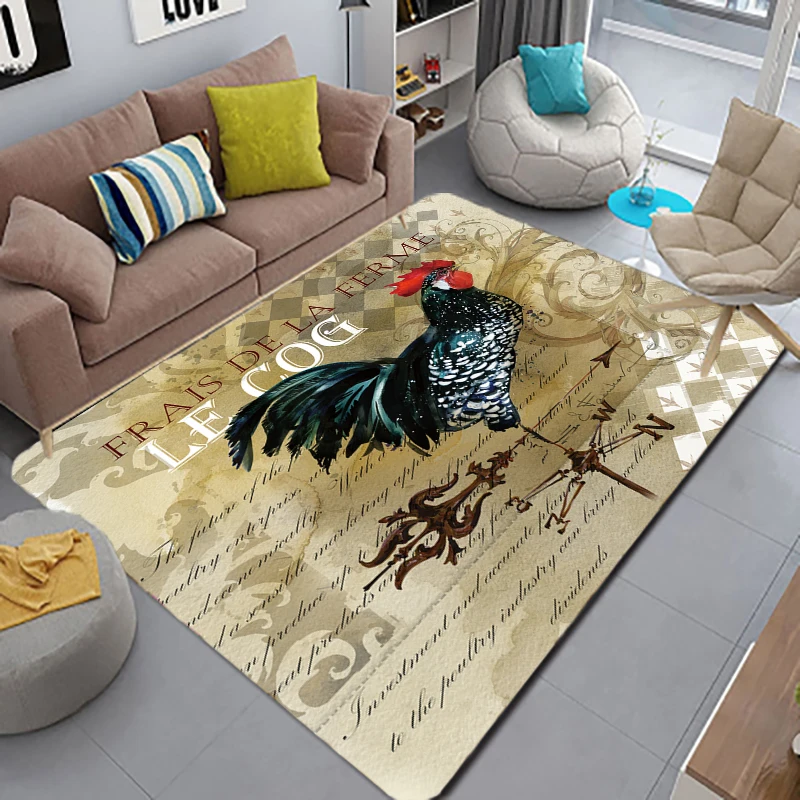 

Rooster Wind Vane Compass Printed Rectangle Carpet Rug for Bedroom Living Room Soft Fluffy Rug Nonslip Floor Mat Home Decor