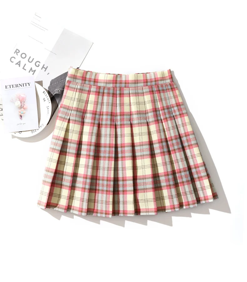 Skirts Fall Clothes 2024 Women Skort Korean Style Harajuku Fashion Girls Falda Short De Mujer High Waist Plaid Pleated Skirt
