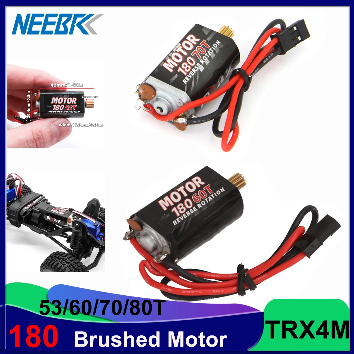 DSPOWER 180 Brushed Motor 53T 60T 70T 80T with 11T Pinion Motor Gear ...