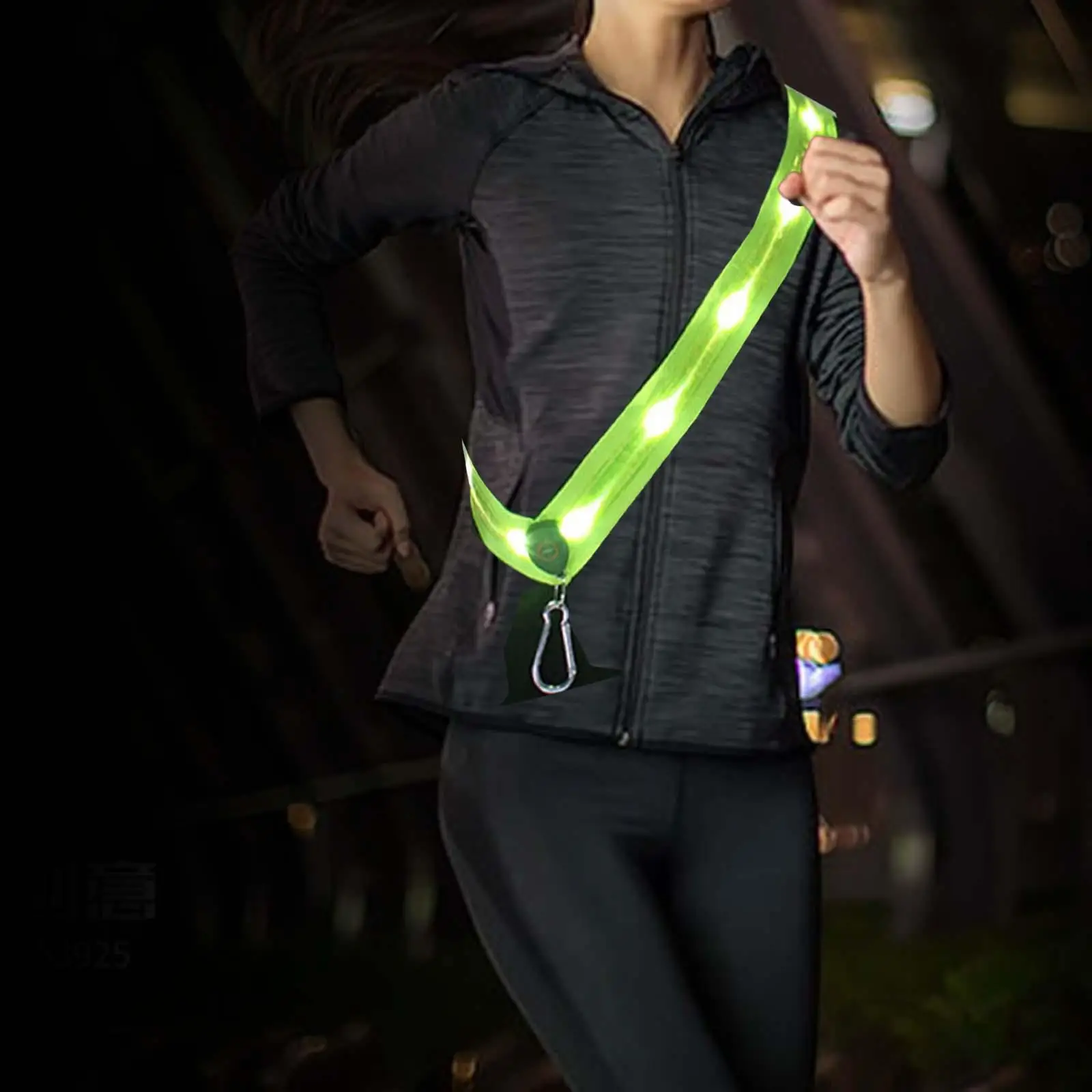 LED Night Running Safety Gear Light up Sash Rechargeable Walking at Night Safety Gear for Runners Walkers Men Women Jogging