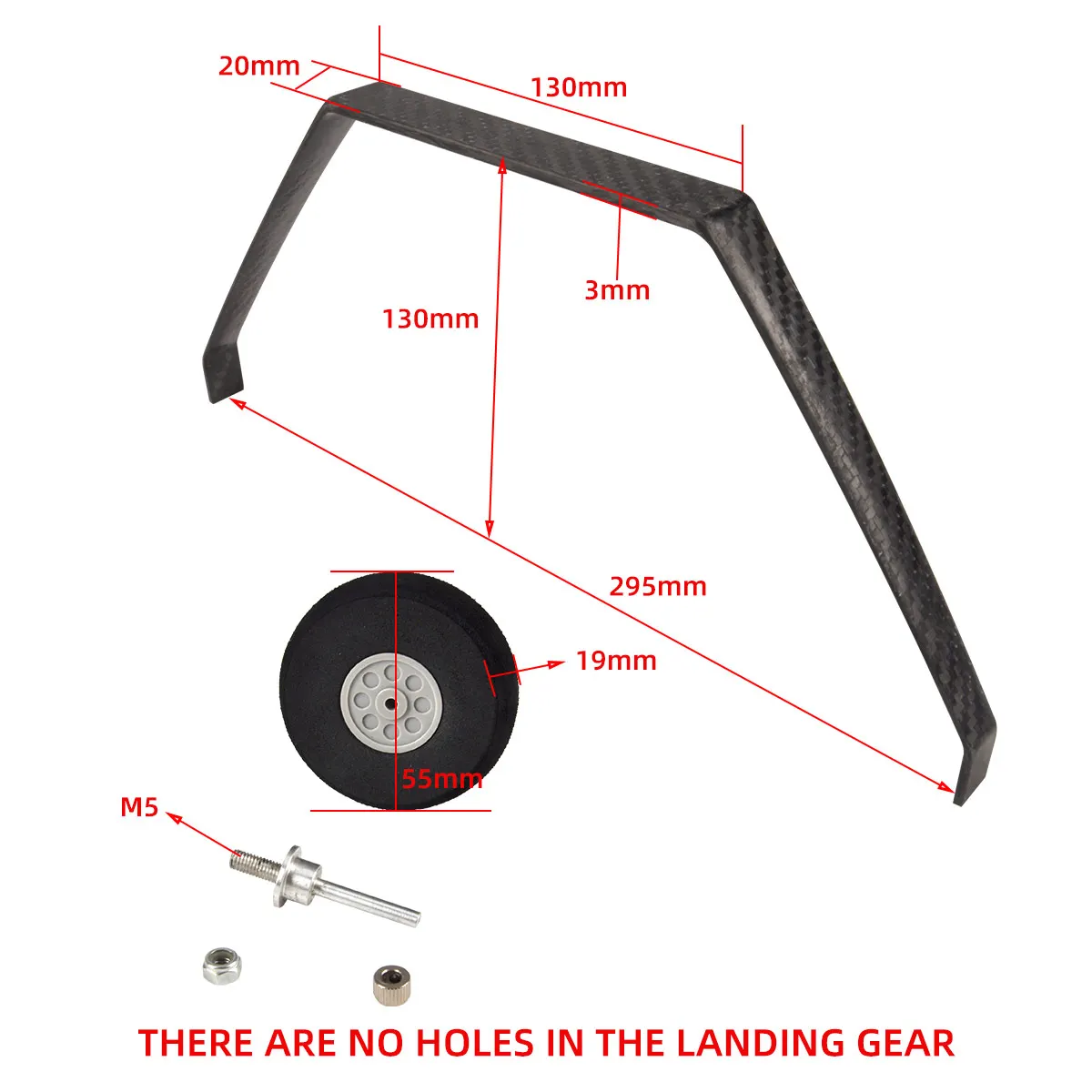 1set Carbon Fiber Landing Gear Undercarriage KIT With Wheels for RC ...