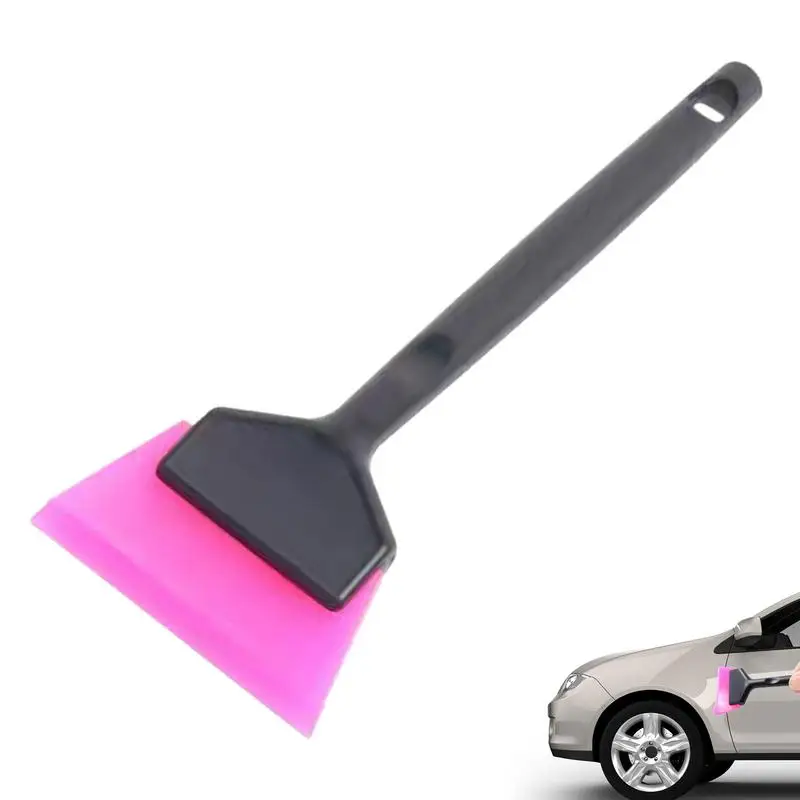 Long Plastic Handle Anti-Slip Car Tint Squeegee 1pcs Replaceable Soft Rubber Blade PPF Scraper Window Water Cleaning Remover window tinting squeegee vinyl squeegee window tint squeegee