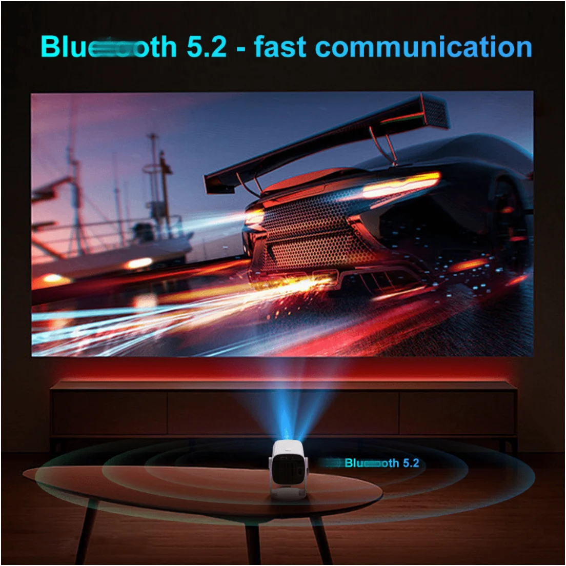 K2N Mini Projector 4K Supported Portable with 270° Rotatable Auto