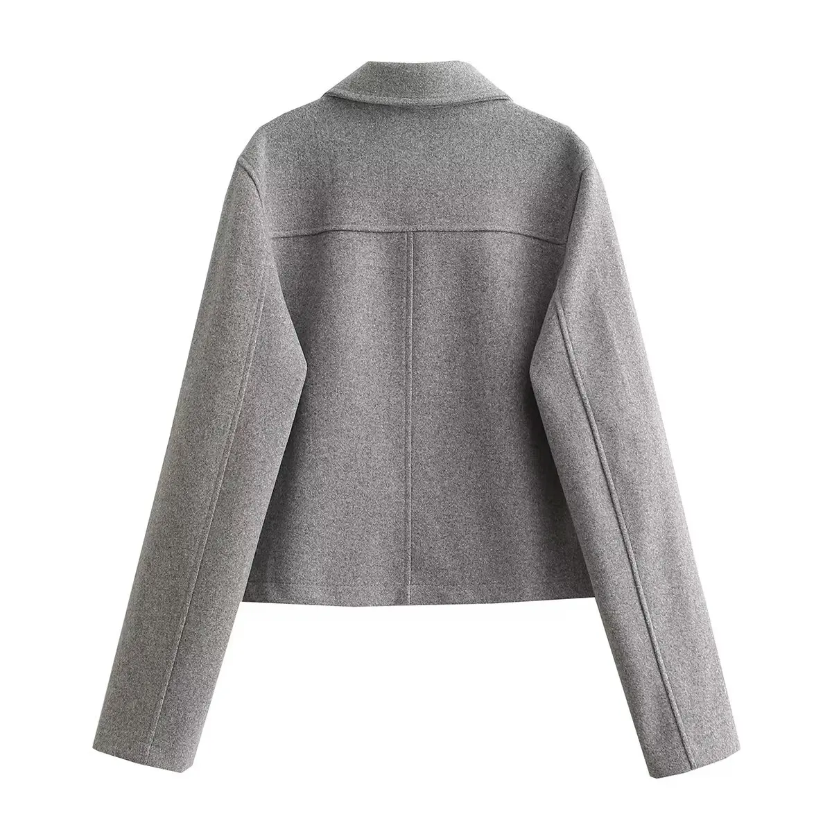 TRAF 2024 Bomber Jacket Women Button Cropped Jackets for Women Long Sleeve Women's Jackets Streetwear Coat for Women Outerwears 6