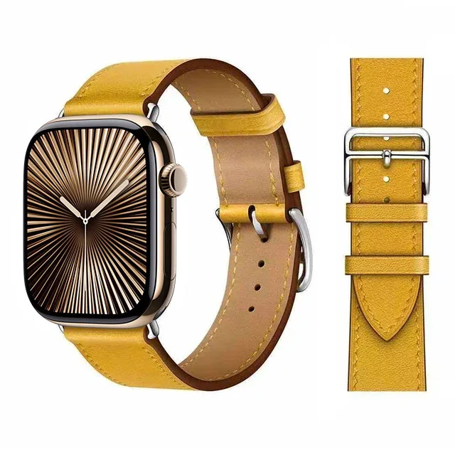 Premium Leather Strap for Apple Watch - Elegant and Durable Bracelet Correa