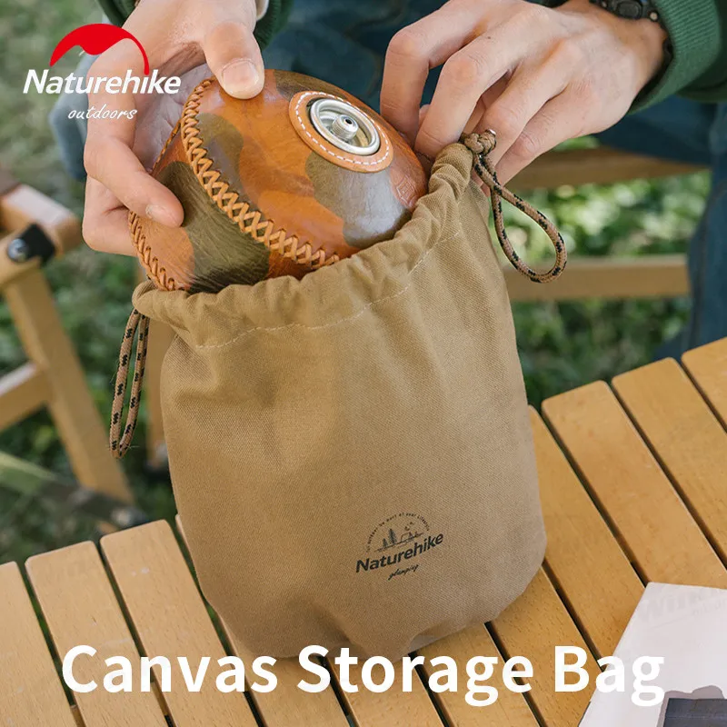 Naturehike High-Capacity Tool Storage Bag 80g Ultralight 12 Canvas  Tableware Sundries Storage Drawstring Pocket Daily Camping