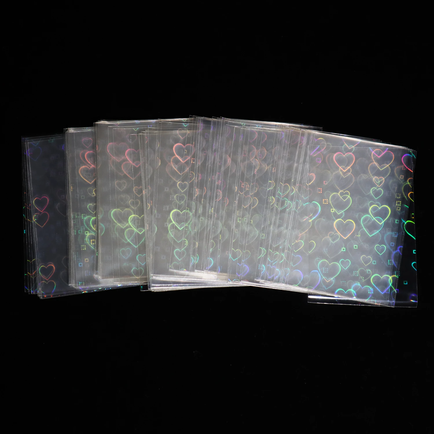 80pcs/lot Holographic Tarot Card Sleeves Foil Shinny Laser Heart Shaped