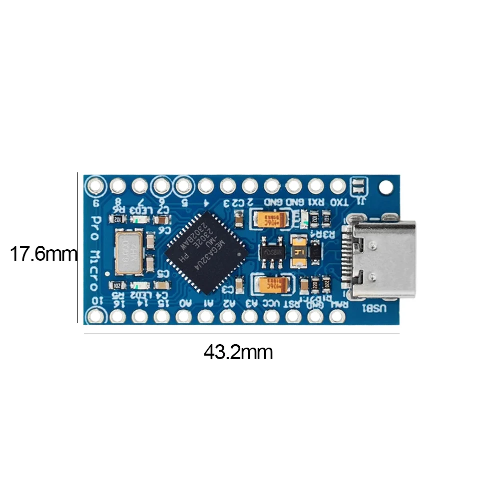    TYPE-C USB  ũ , Ƶ̳ ATmega32U4 5V, 16MHz, 2   , 1-10x