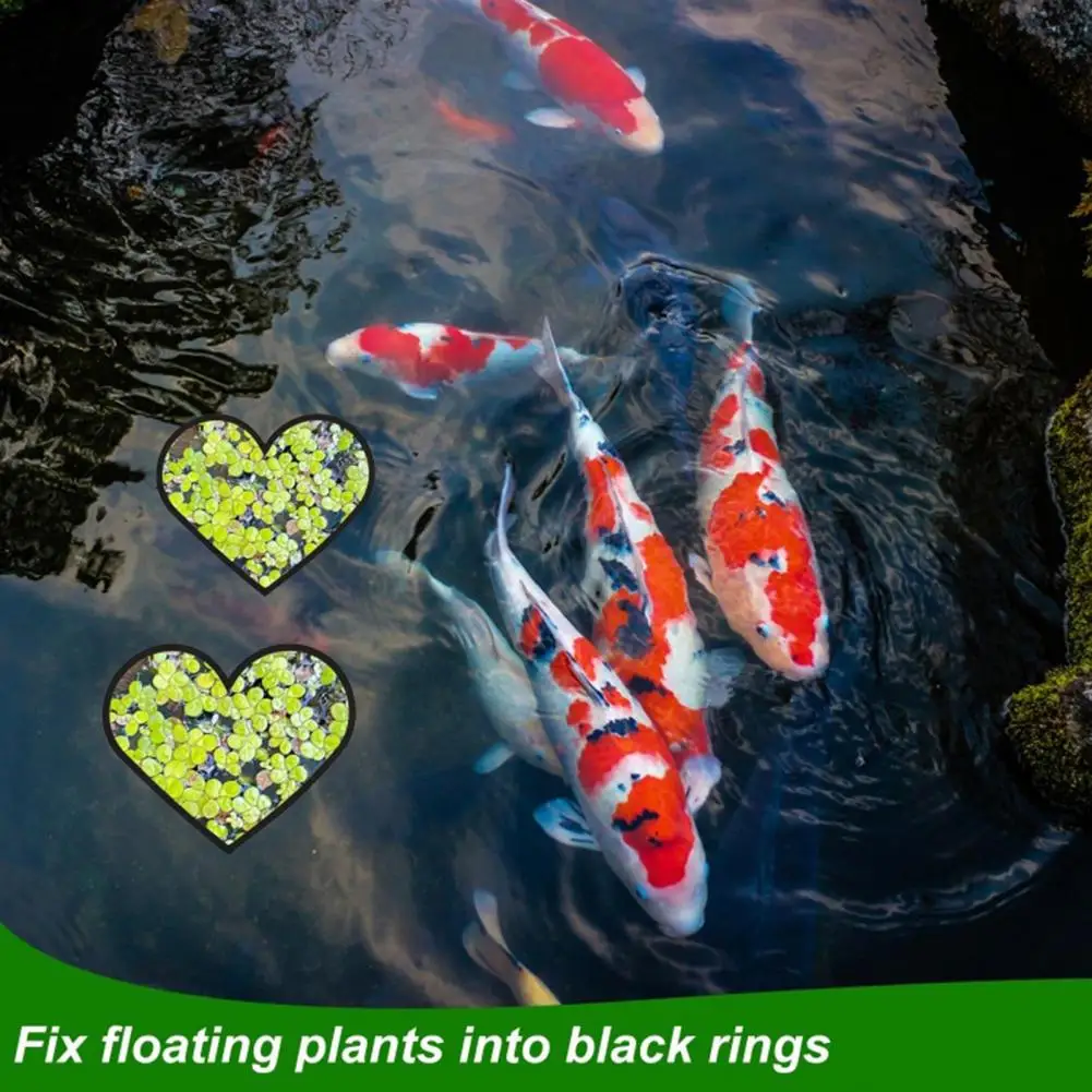 5Pcs Aquarium Floating Plant Ring Heart Shaped Fish Feeding Rings Betta Fish Tank Food Ring Plant Fence Corral for Keeping Float