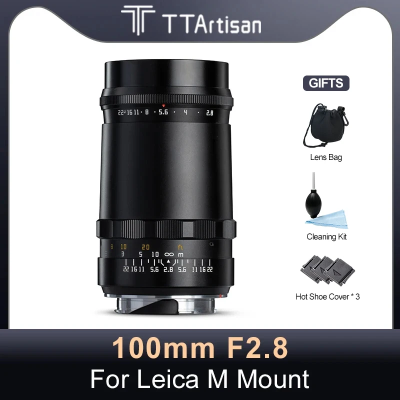 

TTArtisan 100mm F2.8 Bubble Bokeh Full Frame Camera Lens for Leica M Camera LeicaM M3 M6 M7 M8 M9 with adapter to sony nikon fx