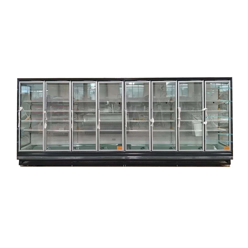 Upright Double Glass Doors Drink Beverage Cooler Wine Display Fridge