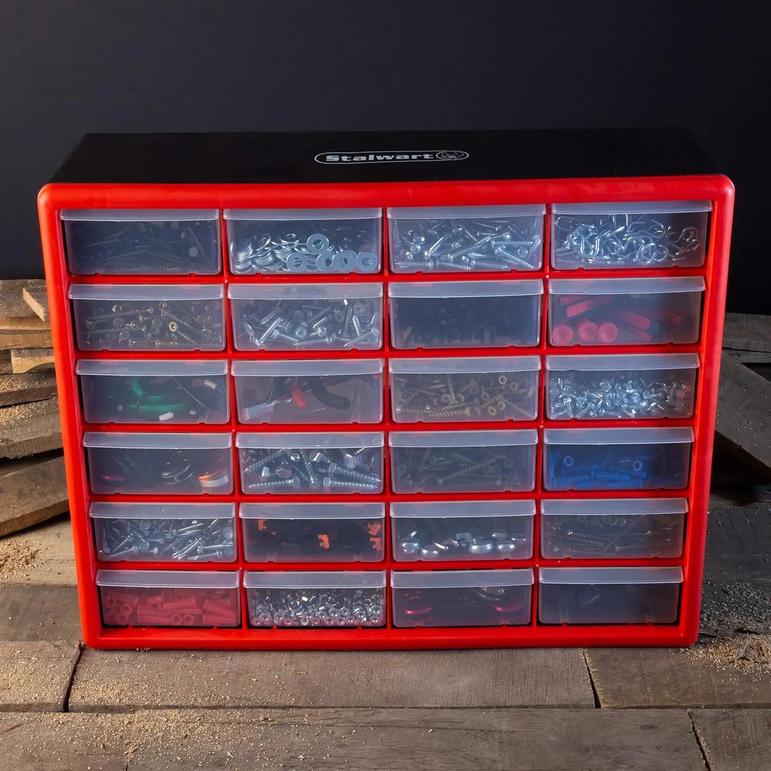 39-Drawer Plastic Storage Organizer Desktop Wall-Mounted Craft Classroom Bead Tool Red 2